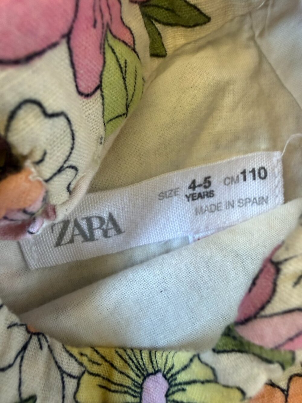 Zara Girls Floral Puff Sleeve Dress Size 4-5 Years 110cm - Picture 6 of 9